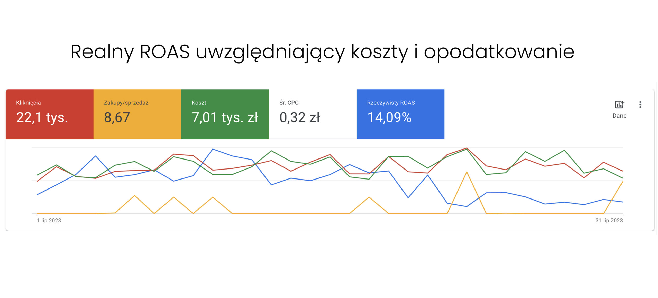 Panel Google Ads — niski koszt konwersji